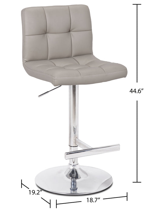 Tabouret bar Cruz en tissu de cuir végétalien et en métal avec siège pivotant et réglable - taupe