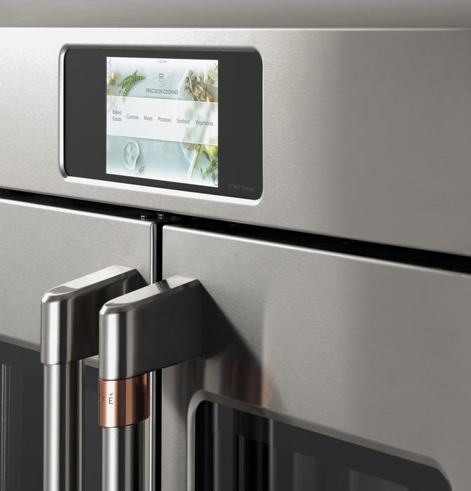 Four mural double électrique Café de 10 pi³ et de 30 po avec convection européenne véritable - acier inoxydable - CTD90FP2NS1