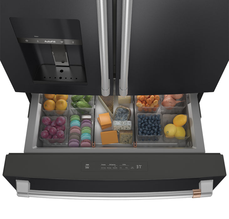 Réfrigérateur Café de 27,8 pi³ et de 36 po à portes françaises - noir mat - CVE28DP3ND1