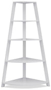 Bibliothèque en coin Ana de 24 po avec 4 tablettes ouvertes - blanche