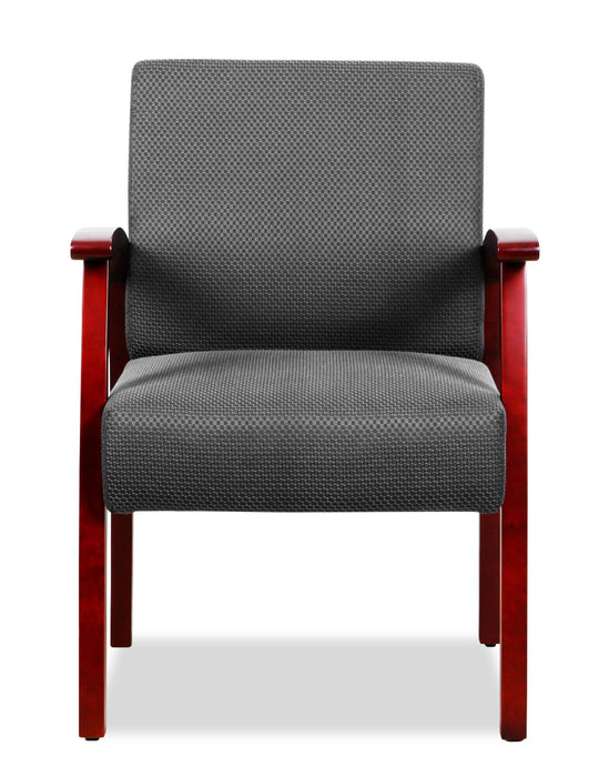 Fauteuil d’invité TygerClaw mi-dossier en tissu (cerisier)
