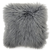 Coussin décoratif carré Mongolian 16 po - gris