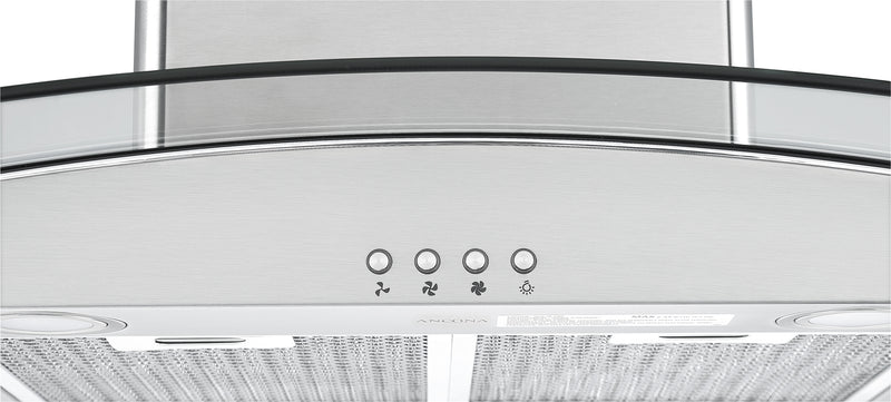 Hotte de cuisinière pour îlot Ancona IGCC636 de 36 po en verre et en acier inoxydable - AN-1405