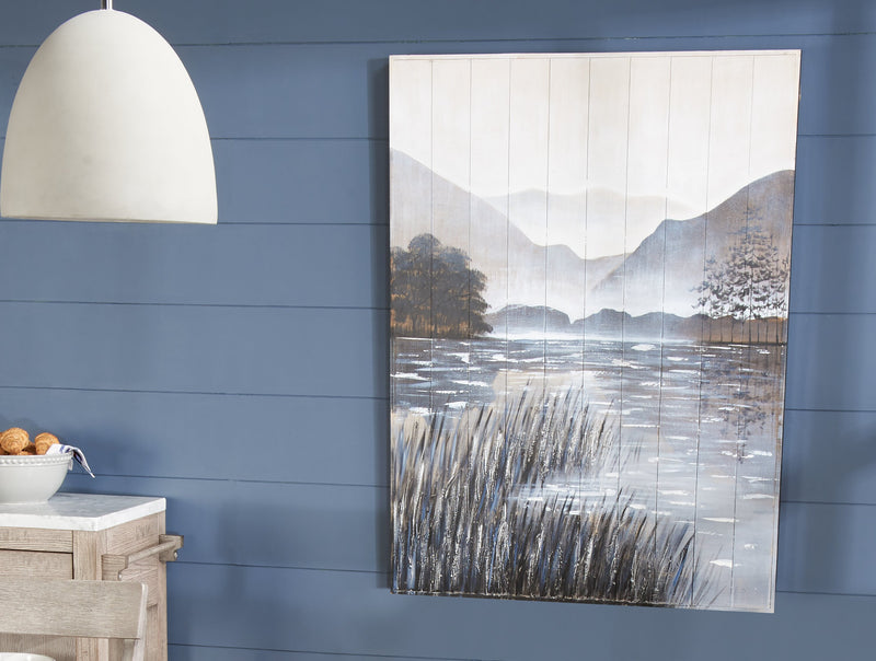 Montagnes en bordure du lac - 36 po x 48 po