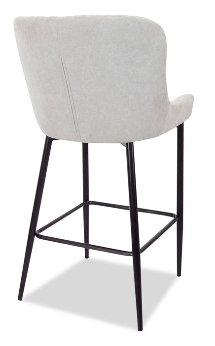 Tabouret Demi de hauteur comptoir en tissu d’apparence velours et en métal - taupe