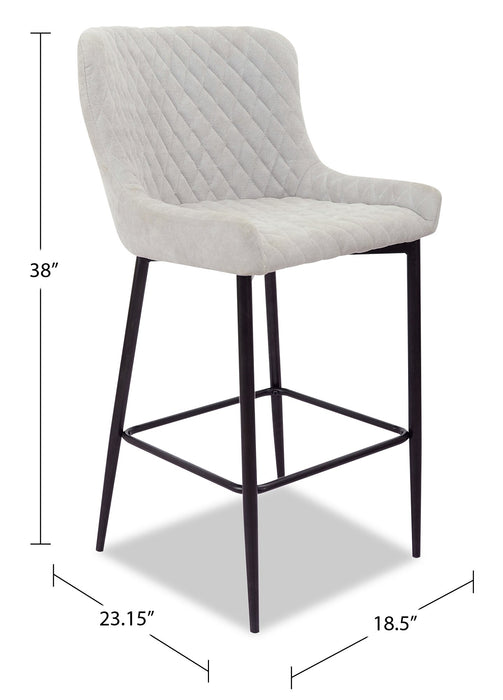 Tabouret Demi de hauteur comptoir en tissu d’apparence velours et en métal - taupe