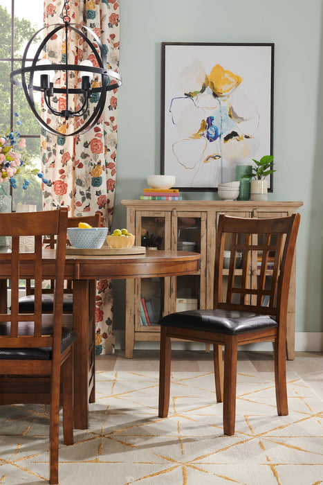 Chaise de salle à manger Dena en tissu de cuir végétalien - chêne brun