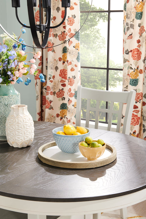 Ensemble de salle à manger Dena 5 pièces de hauteur comptoir avec table ronde, rallonge de 42 po à 60 po (L) et chaises - gris tourterelle