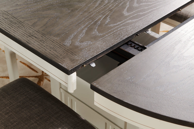 Table de salle à manger ronde Dena de 42 po à 60 po (L) de hauteur comptoir et avec rallonge - gris tourterelle