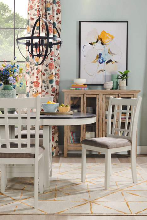 Chaise de salle à manger Dena en tissu d’apparence lin - gris tourterelle