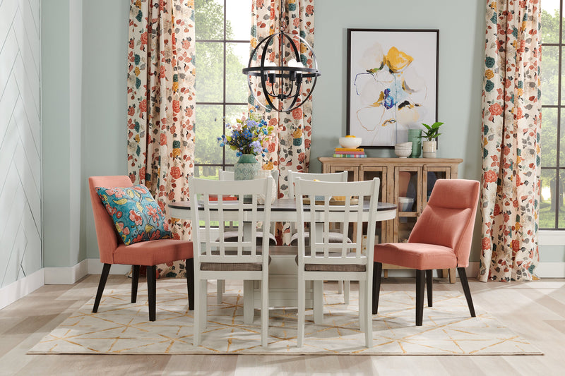 Table de salle à manger ronde Dena de 42 po à 60 po (L) avec rallonge - gris tourterelle