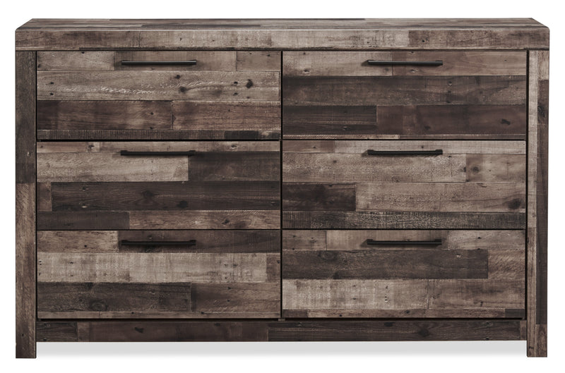 Commode Derekson de 58,7 po (L) x 36,4 po (H) à 6 tiroirs pour la chambre à coucher - grise