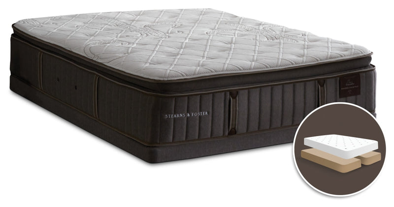 Ensemble matelas semi-ferme plateau-coussin divisé Princedale de Stearns & Foster pour grand lit