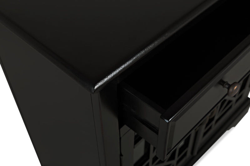 Armoire décorative Marseille de 32 po avec tiroir - noire