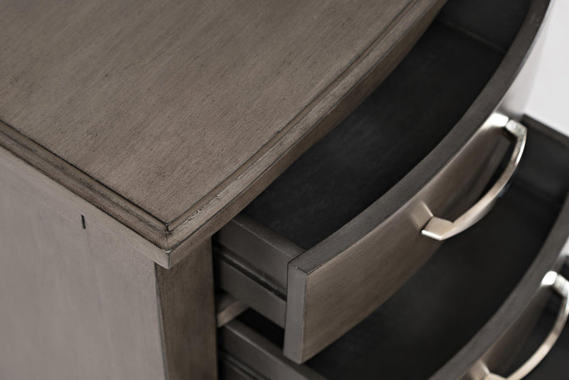 Table de fauteuil moderne Downtown de 18 po avec rangement - bois gris-brun