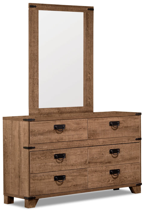 Commode Driftwood de 48,58 po (L) à 6 tiroirs pour enfants - brune