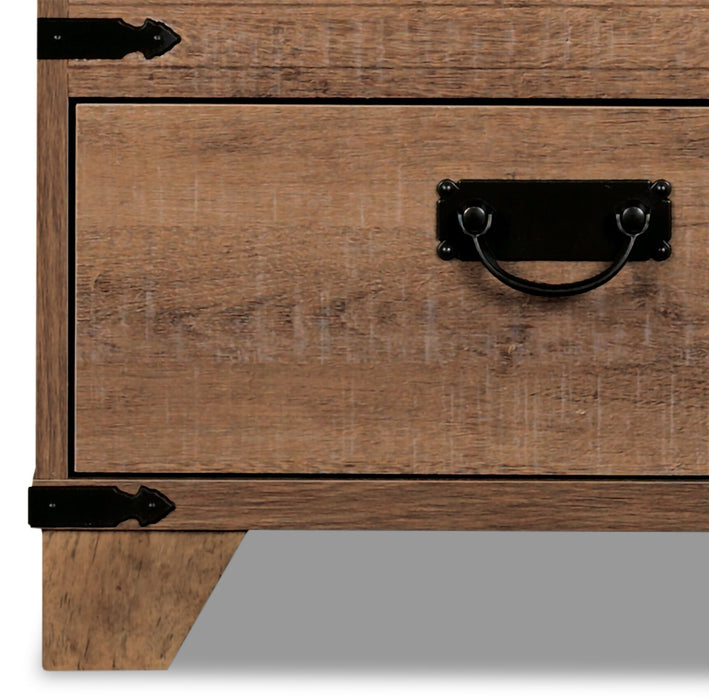 Table de nuit Driftwood de 21 po (L) à 2 tiroirs pour enfants - brune