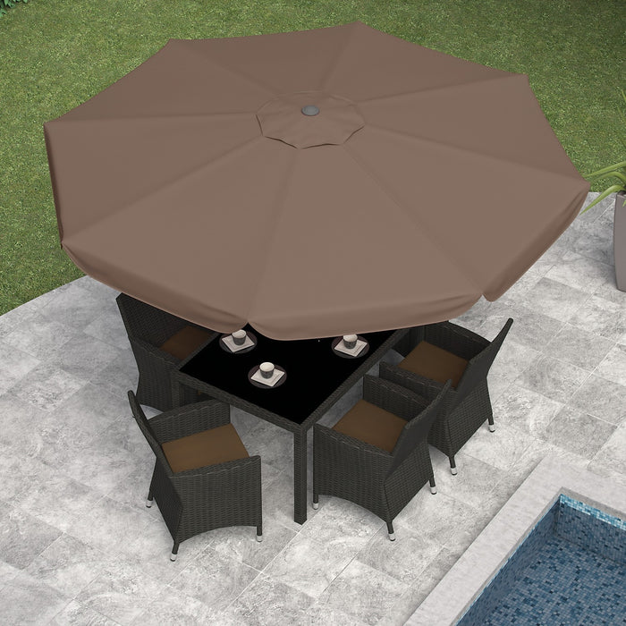 Parasol à dessus inclinable pour la terrasse - brun sable