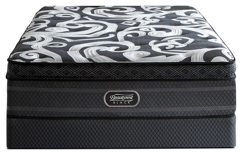 Ensemble matelas semi-ferme à Euro-plateau épais Celebration Beautyrest Black pour grand lit