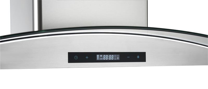Hotte de cuisinière pour îlot Ancona IGCB636 de 36 po en verre et en acier inoxydable - AN-1406