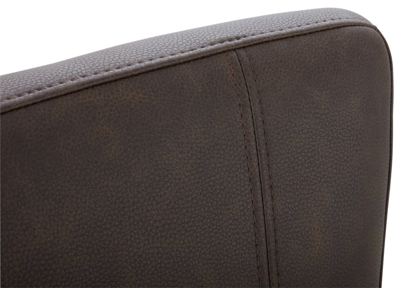 Tabouret 26 po Quinn de hauteur comptoir en tissu de cuir végétalien - brun