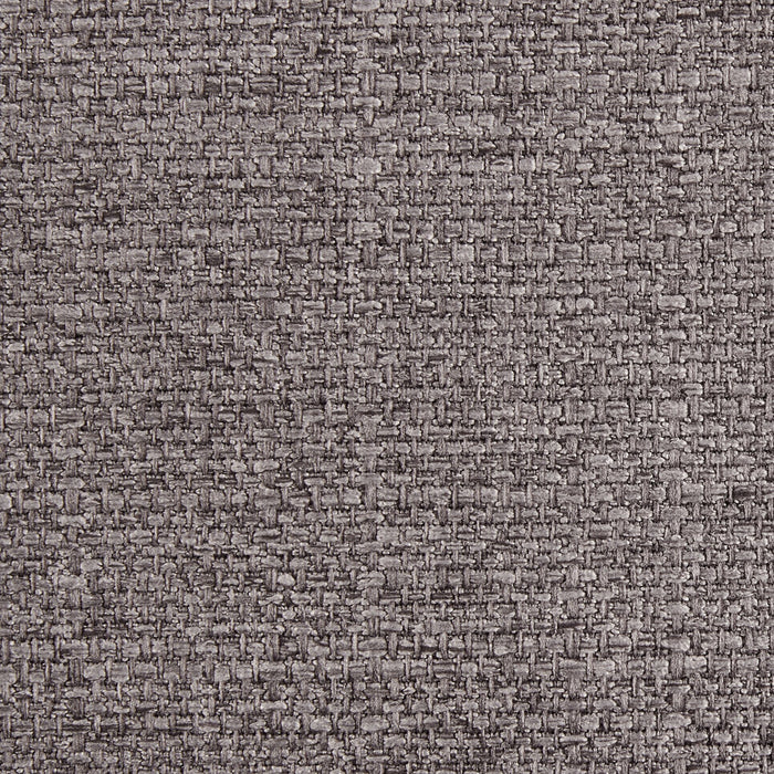 Chaise de salle à manger Eden en tissu d’apparence lin et en métal - grise