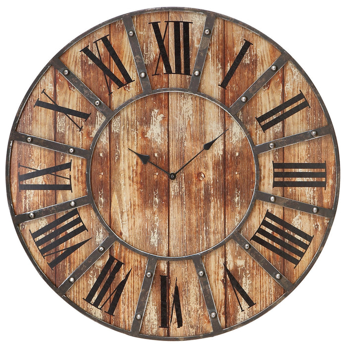 Horloge en métal et en bois – 24 po x 24 po