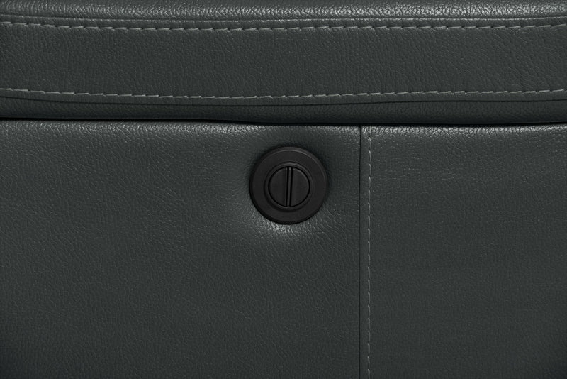 Fauteuil à inclinaison électrique Leo de 41 po en tissu d’apparence cuir - gris