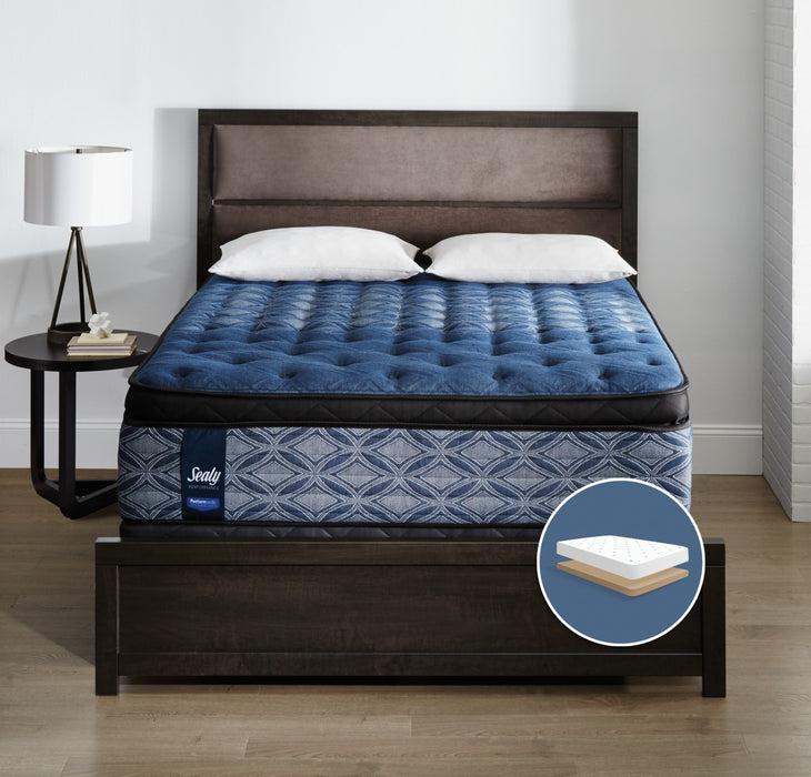 Ensemble semi-ferme Euro-plateau profil bas Mornington Posturepedic Plus Sealy pour grand lit