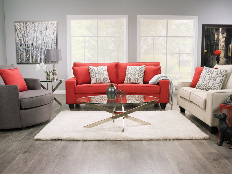 Table de bout ronde moderne Zila de 24 po avec dessus en verre - argentée avec base en acier inoxydable