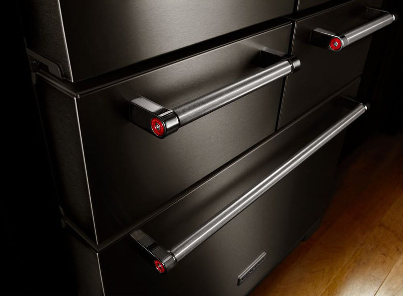 Réfrigérateur KitchenAid de 24 pi³ et de 36 po à multiples portes et à portes françaises - acier inoxydable noir - KRMF706EBS