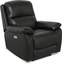  Fauteuil à inclinaison électrique Grove de 36 po en cuir véritable avec appuie-tête réglable - noir