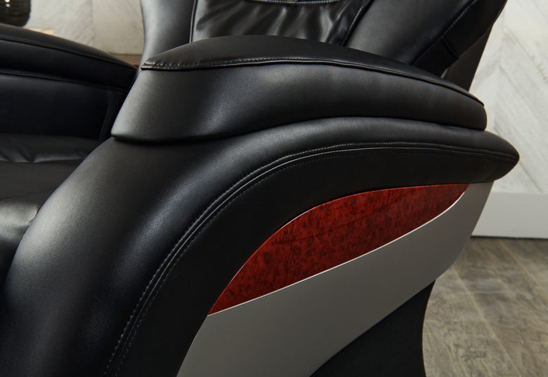 Fauteuil de massage à inclinaison électrique de la collection Urban de Panasonic de 48,1 po en cuir synthétique de qualité supérieure - noir