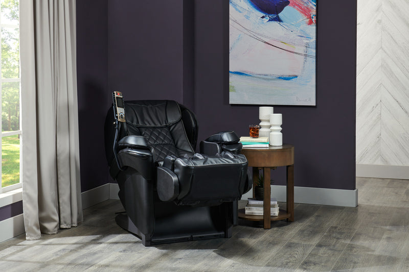 Fauteuil inclinable de massage Real Pro ULTRAMC Prestige de Panasonic de 35,4 po en cuir synthétique de qualité supérieure - noir