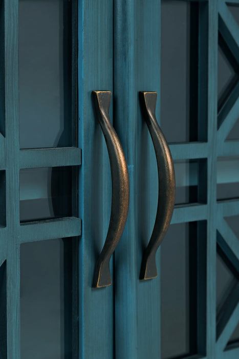 Armoire décorative Marseille de 32 po avec tiroir - bleu antique