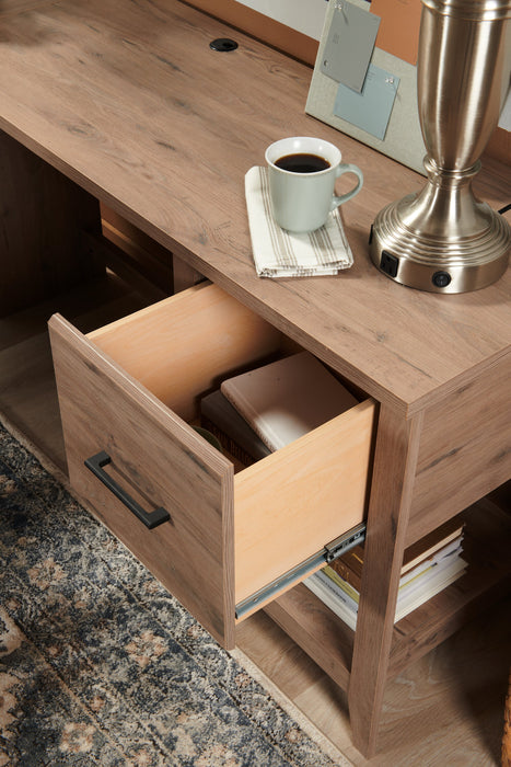 Bureau en forme de L Erick de 58,66 po avec tiroir - chêne Laurel 