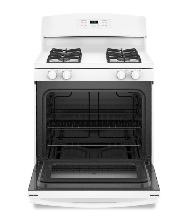 Cuisinière à gaz GE de 4,8 pi³ avec brûleur à mijotage précis et brûleur scellé sur la surface de cuisson - blanche - JCGBS60DEKWW
