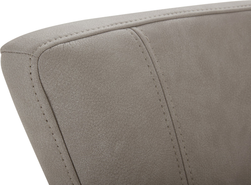 Tabouret bar Quinn en tissu de cuir végétalien - taupe