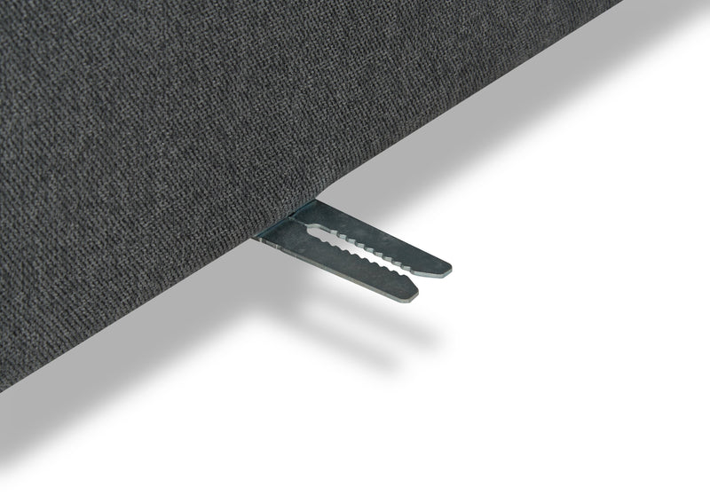 Sofa sectionnel modulaire Evolve de Scott Living 5 pièces en tissu d’apparence lin avec coussins en duvet et plumes - gris anthracite