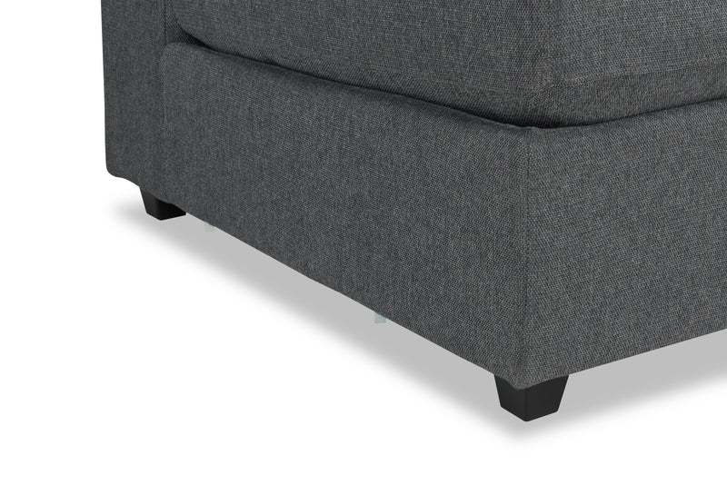 Sofa sectionnel modulaire Evolve de Scott Living 5 pièces en tissu d’apparence lin avec coussins en duvet et plumes - gris anthracite