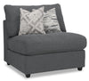 Fauteuil modulaire sans accoudoirs Evolve de Scott Living de 39,5 po en tissu d’apparence lin avec coussins en duvet et plumes - gris anthracite