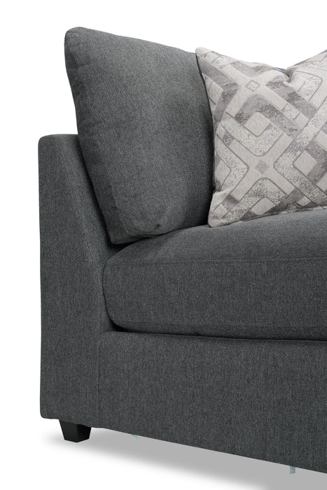 Fauteuil modulaire sans accoudoirs Evolve de Scott Living de 39,5 po en tissu d’apparence lin avec coussins en duvet et plumes - gris anthracite