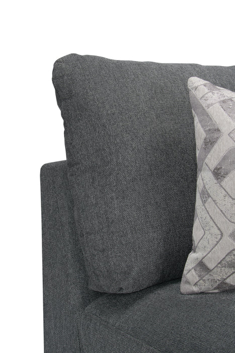 Fauteuil modulaire sans accoudoirs Evolve de Scott Living de 39,5 po en tissu d’apparence lin avec coussins en duvet et plumes - gris anthracite