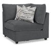 Fauteuil modulaire en coin Evolve de Scott Living de 39,5 po en tissu d’apparence lin avec coussins en duvet et plumes - gris anthracite