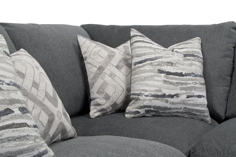 Sofa sectionnel modulaire sans accoudoirs Evolve de Scott Living 5 pièces avec coussins en duvet et plumes - gris anthracite