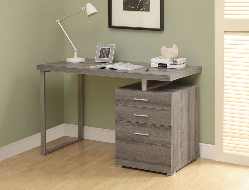 Bureau d’ordinateur Rimini de 48 po à 3 tiroirs - taupe foncé