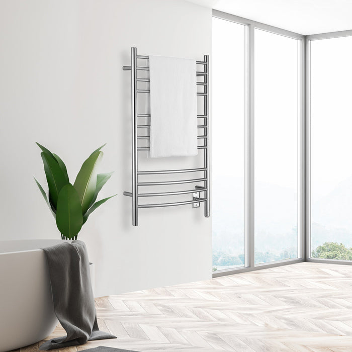 Porte-serviettes chauffant électrique Lustra d’Ancona 12 barres courbées, câblé et branché - AN-5342