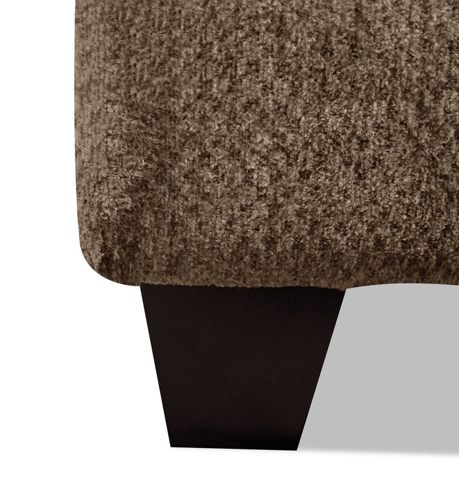 Grand sofa-lit Febe de 100 po fabriqué au Canada en tissu de chenille avec accoudoirs évasés et coussins décoratifs - brun