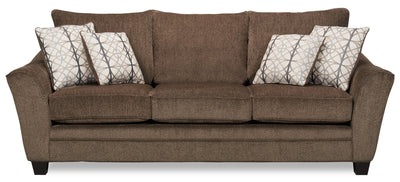 Febe Chenille Condo Sofa - Brown 