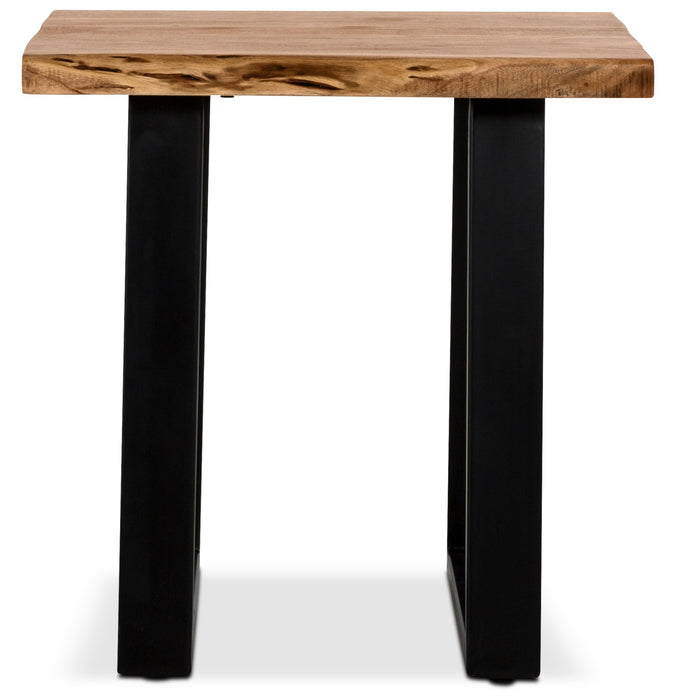 Table de bout rustique Agra de 24 po - brune et noire avec pattes en fer